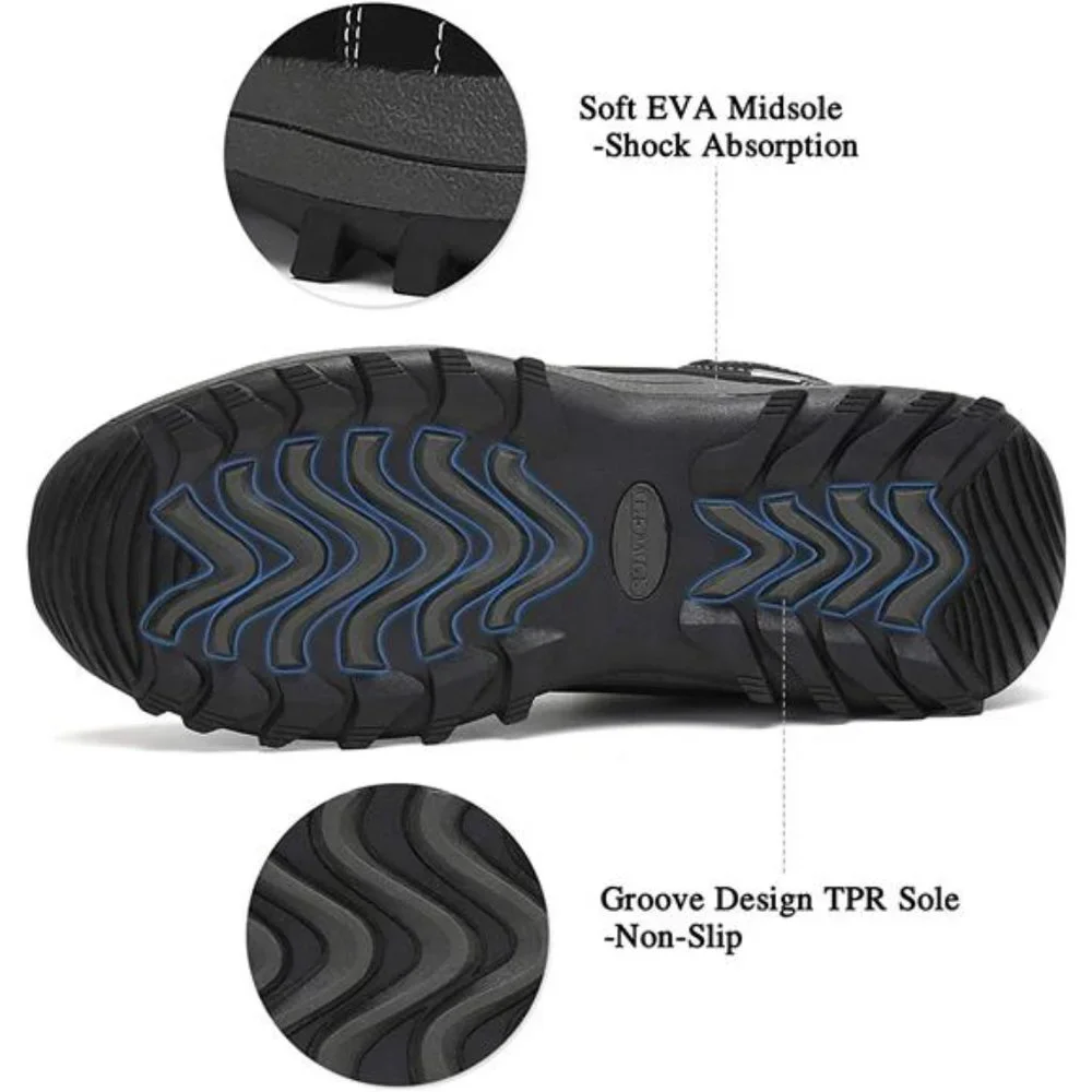 Men's Winter Snow Boots Warm Ankle Anti-Slip Water Resistant Hiking Walk…